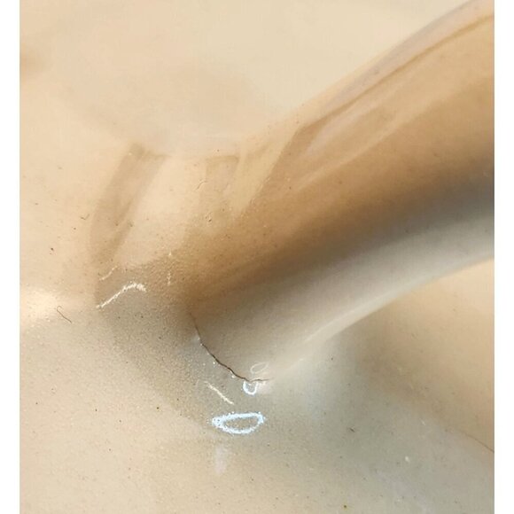 McCoy Pottery Blue Stripe Pink Band Bean Pot Casserole Dish Spoon Divot 0164 - Picture 6 of 16